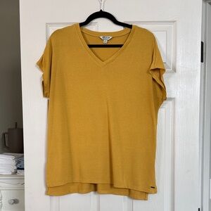 Orvis Mustard V-Neck Short Sleeve Tee